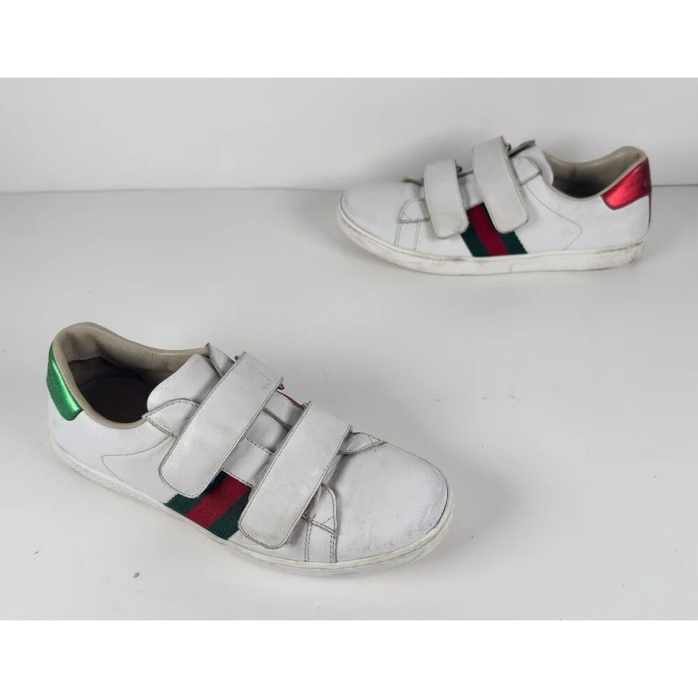 Gucci White Strap Leather Ace Sneaker Size 36 US 6